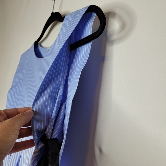 Zara Blue and White Striped Peplum Top - Picture 7 of 13